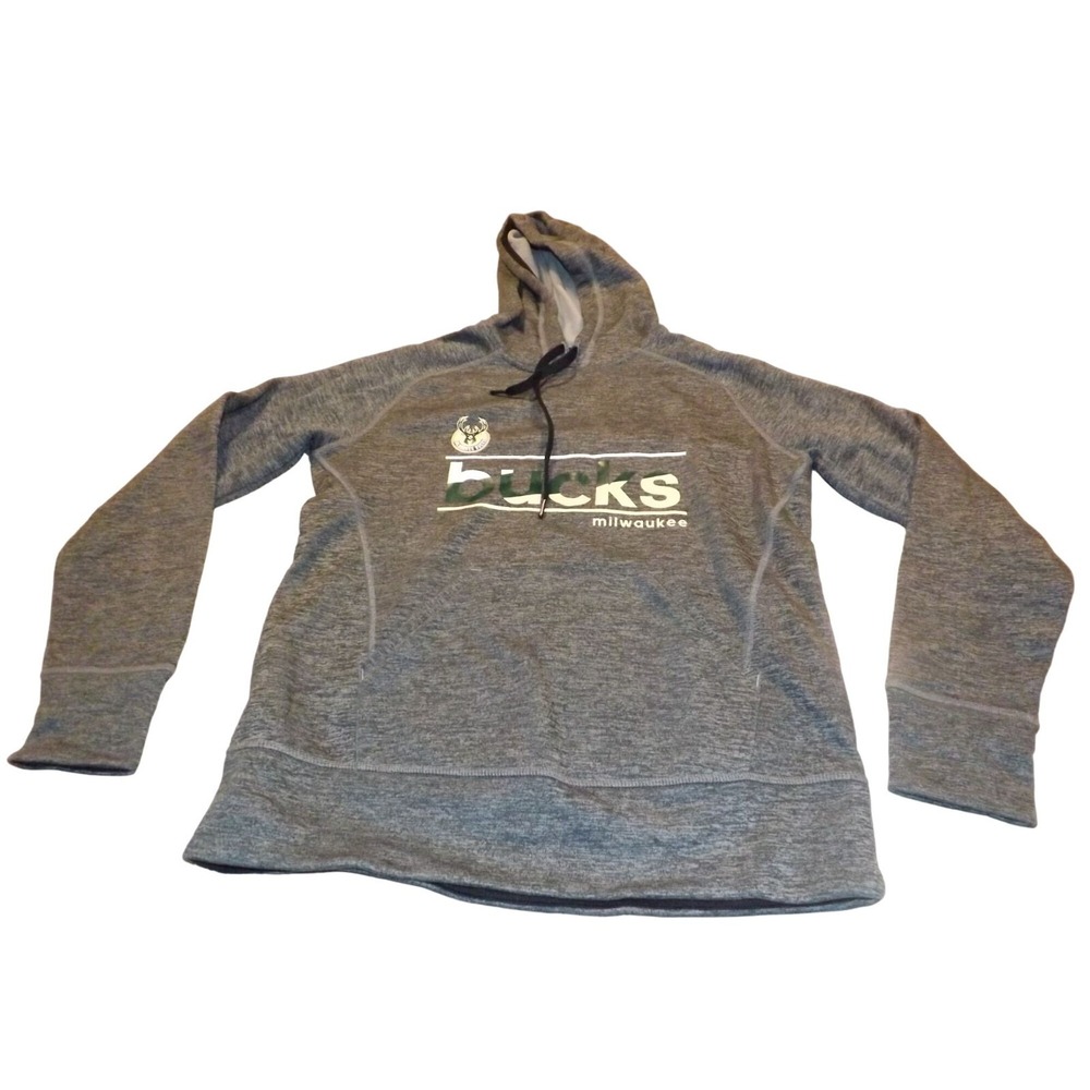 NBA Adidas Hoodie Men Sz M Milwaukee‎ Bucks Drawstring Sportswear Long Sleeve